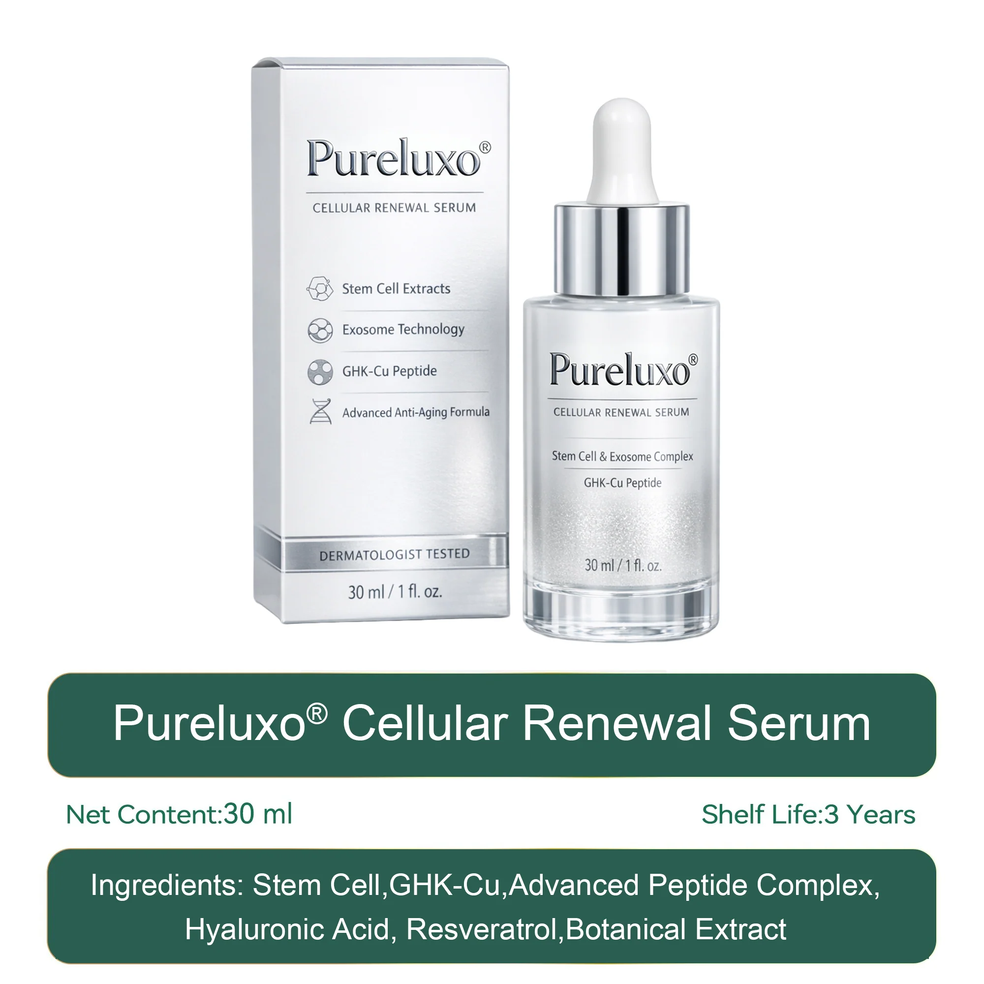 【𝐿𝑎𝑠𝑡 𝐷𝑎𝑦 𝑃𝑟𝑜𝑚𝑜𝑡𝑖𝑜𝑛 70% 𝑂𝐹𝐹】𝑷𝒖𝒓𝒆𝒍𝒖𝒙𝒐® Stem Cell–Inspired & GHK-Cu Powered Wrinkle-Refining Serum（Advanced Anti-Aging for Timeless, Radiant Skin） - Image 13